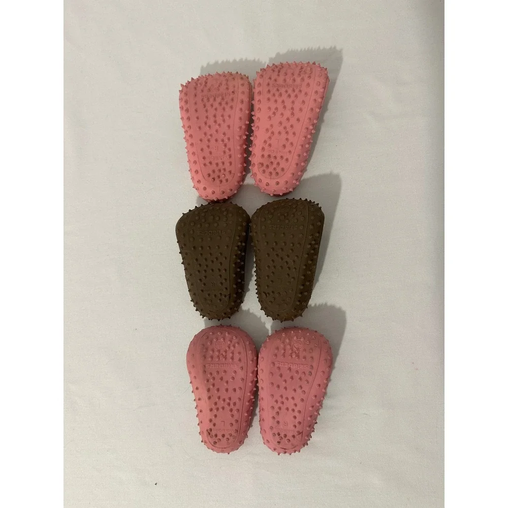 Skidders Toddler Gripper Socks Shoes Lot 3 Pairs Hearts Polka Dots 12M 18M 24M